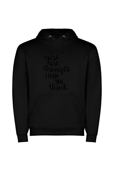 iLovePrints Unleash Inner Strength Φούτερ με κουκούλα σε χρώμα Μαύρο