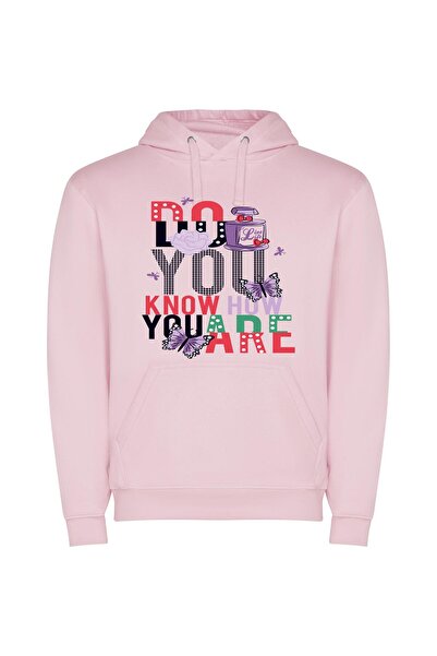 iLovePrints Know Yourself Fashionably Φούτερ με κουκούλα σε χρώμα Ροζ