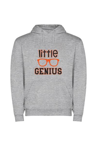 iLovePrints Nerdy Genius Glasses Φούτερ με κουκούλα σε χρώμα Γκρι