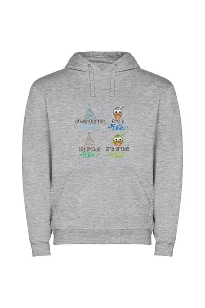 iLovePrints Whimsical Owl Tee Collection Φούτερ με κουκούλα σε χρώμα Γκρι