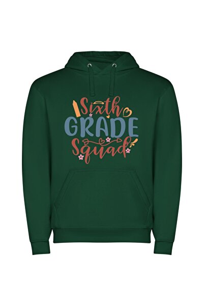 iLovePrints Grade 6 Whitespace Majors Φούτερ με κουκούλα σε χρώμα Πράσινο