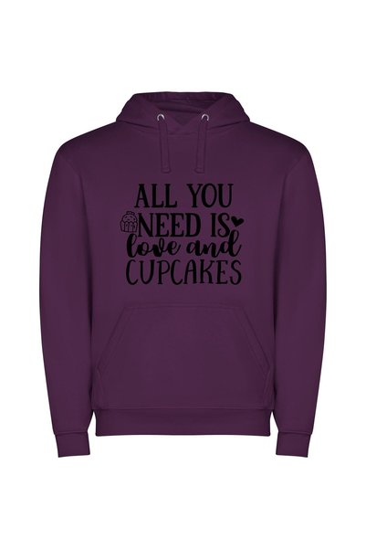 iLovePrints Sweet Love Delights Φούτερ με κουκούλα σε χρώμα Μωβ