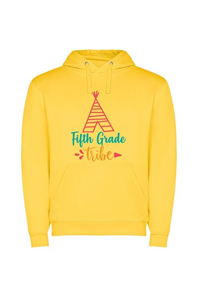 iLovePrints Vibrant Fifth Grade Tribe Φούτερ με κουκούλα σε χρώμα Κίτρινο