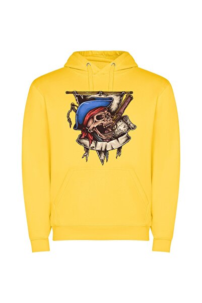 iLovePrints Pirates Unleashed: Illustrated Skulls Φούτερ με κουκούλα σε χρώμα...