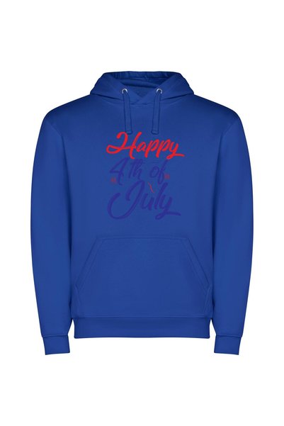 iLovePrints The Joyous Fourth Fest Φούτερ με κουκούλα σε χρώμα Μπλε