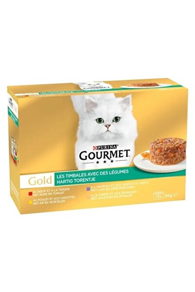 Gourmet Gold Les Timbales 12x85 g – Hrană umedă premium pentru pisici adulte,...