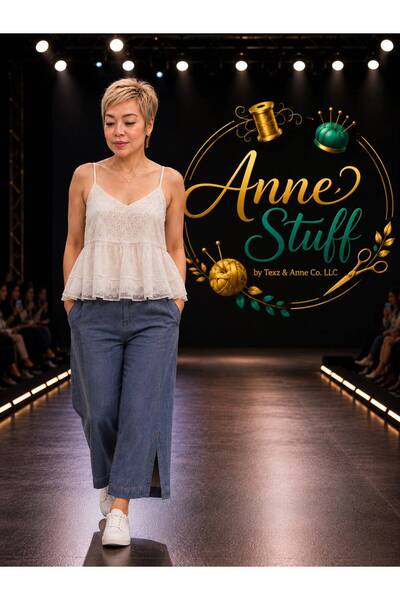 ANNESTUFF Premium Soft Denim Palazzo Pants with Slit