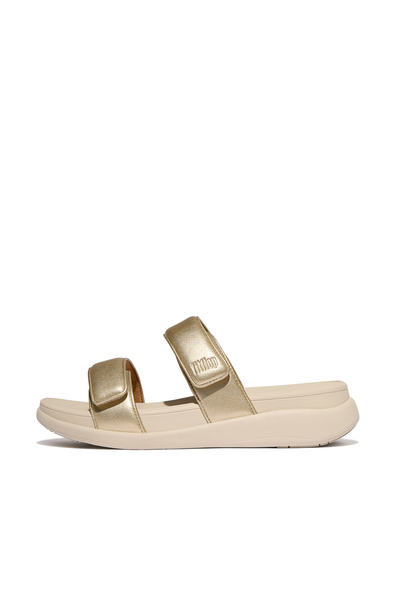 Fitflop صندل نسائي F-Mode Go قابل للتعديل بتصميم مسطح وشريطين