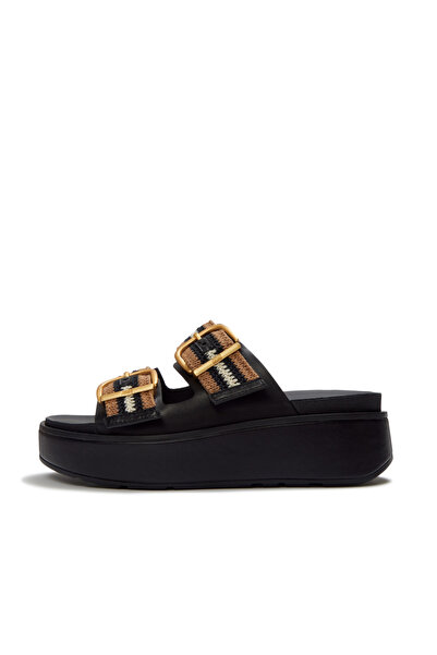 Fitflop Women's Gen-FF Max Buckle Stripe-Webbing Two-Bar Slides