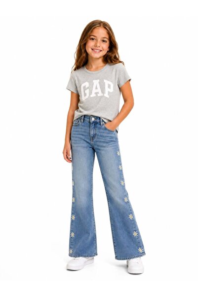 GAP Kids Gap Girls' Daisy Detailed Pants 5-16 Years Blue