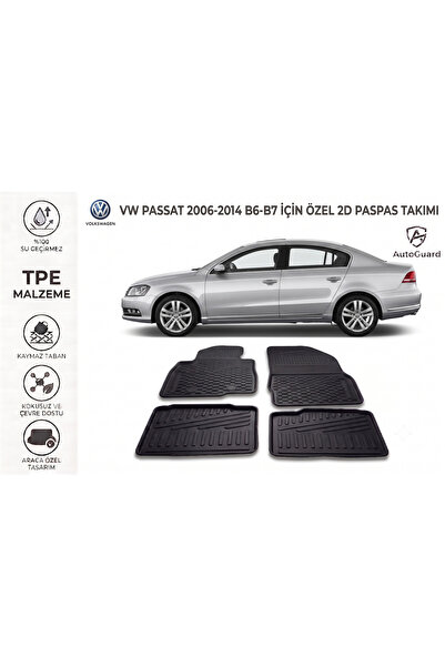AutoGuard Volkswagen Passat 2006-2014 B6-B7 Model Uyumlu 2D Havuzlu Oto Paspa...