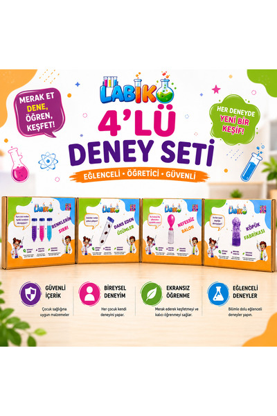 LABİKO 4'lü Eğitici Deney Kiti - Çocuk Deney Kiti