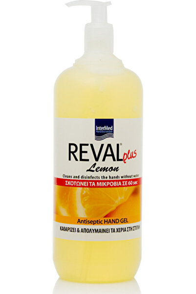 İNTERMED Reval Plus Αντισηπτικό Τζελ Χεριών με Αντλία 1000 ml Λεμόνι