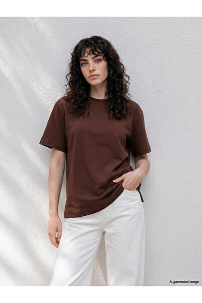 LC Waikiki Brown Cotton Women's T-Shirt