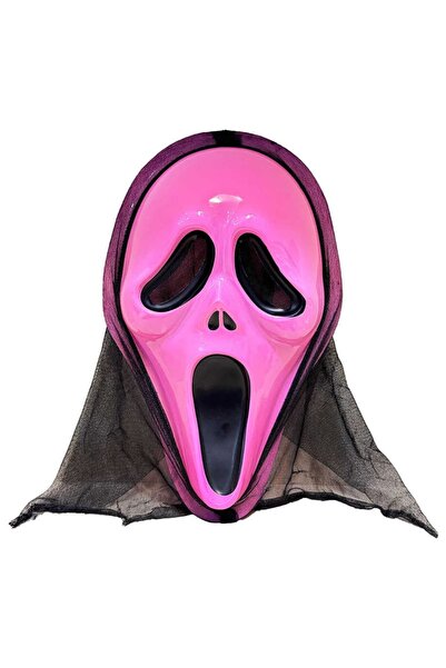 ReilaParty Lined Pink Scream Mask Ghostface Scream Ghost Face Halloween Costu...
