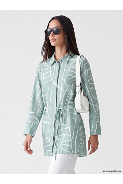 LC Waikiki Green Patterned Women's Shirt Tunic