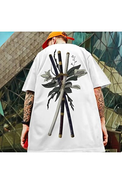 NIGRUM PARDUS Street Style Three Swords Back Printed 100% Cotton Oversize Lar...