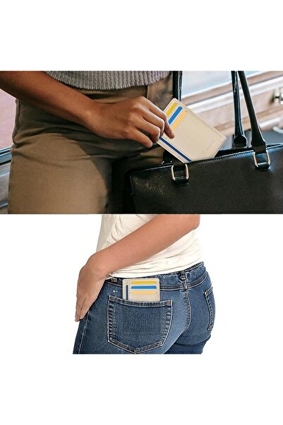 Travelambo Front Pocket Minimalist Leather Slim Wallet RFID Blocking Medium Size