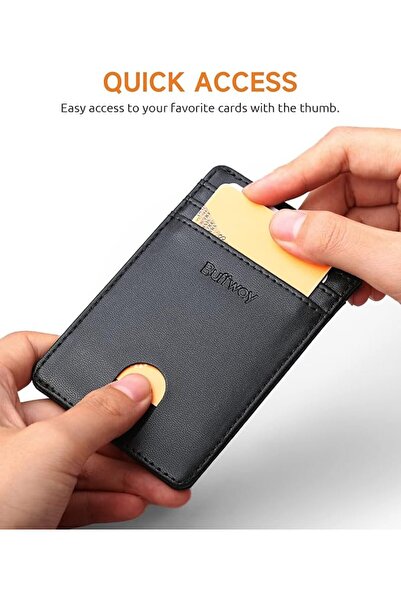 Buffway Mens RFID Blocking Slim Bifold Wallet Minimalist Leather Small Wallet...