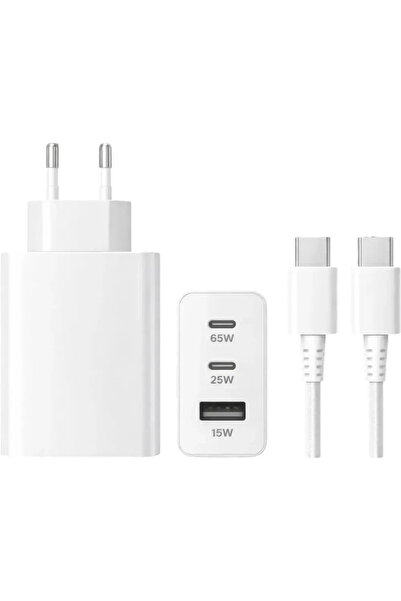 OEM Προσαρμογέας Ταξιδίου Τοίχου 65W PD με 2 Θύρες USB-C & 1 Θύρα USB-A