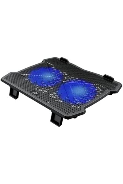 Havit F2075 لوحة تبريد للكمبيوتر المحمول بإضاءة LED زرقاء، مروحتان قويتان، من...