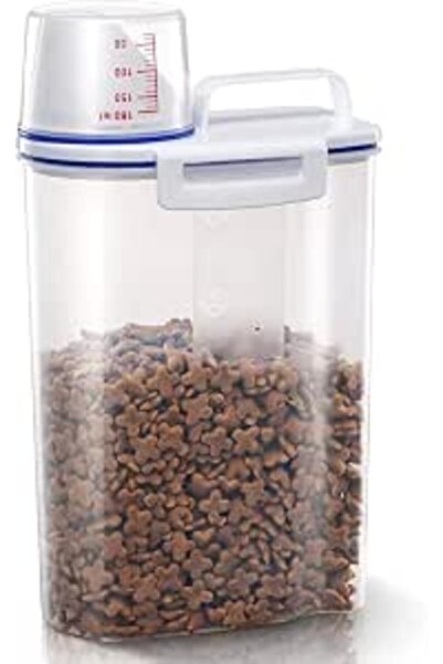 PREMIFY Airtight Pet Food Storage Container, Small Dog Food Container with Me...