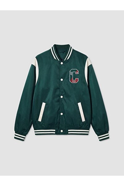 LC Waikiki Embroidered College Collar Boys' Puffer Coat (W6)