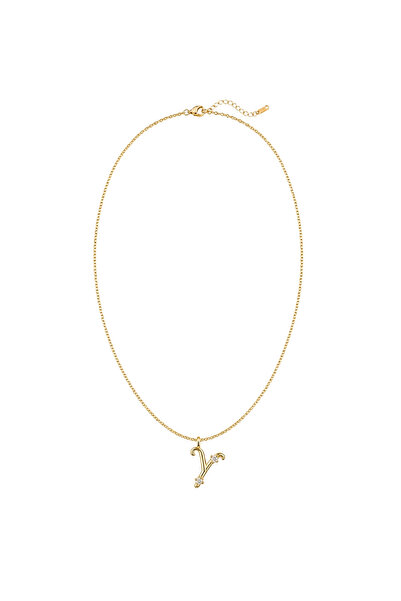 Charmist Çelik Üzeri Altın Kaplama Signature Collection Harf Kolye