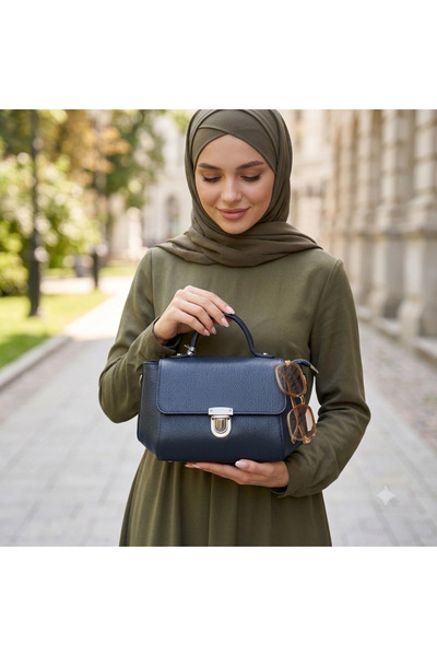 valentina victoria حقيبة نسائية كلاسيكية من الجلد الأصلي من VALVİC بمقبضين