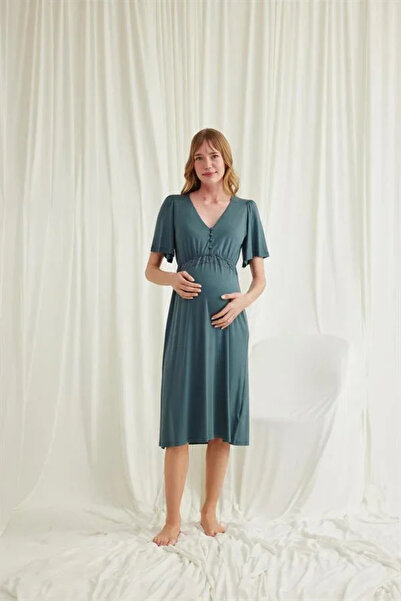 SS HOME CONCEPT Pack of Lace Maternity Nightgowns with Buttons on the Front, ...