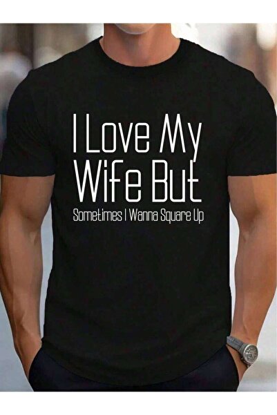 kai22 Men's I Love My Wife Graphic-Shirt – Comfortable Summer Tee, White With...