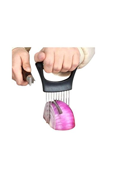 desselan Stainless Steel Onion Holder & Slicer Cutter – Multi-Purpose Vegetable, Fruit & Meat Slicing Tool for Kitchen
