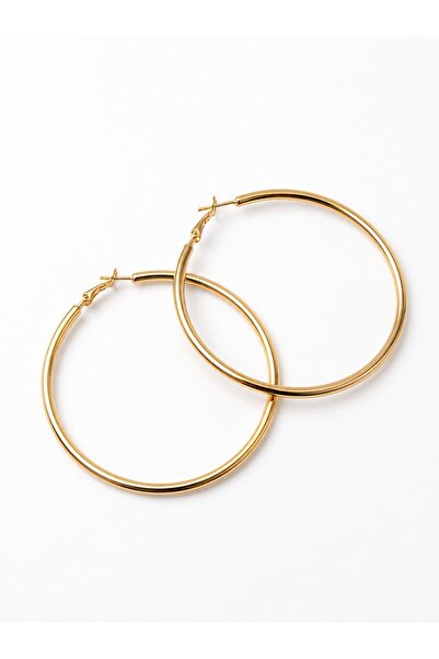 serelya 316L Steel Gold Color 46 mm Hoop Earrings