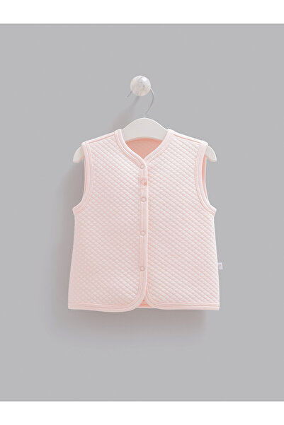 Caramell Baby Girl Quilted Cotton Vest - Seasonal Soft Baby Vest with Snap Fa...