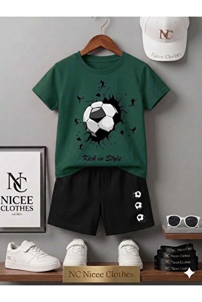 Leto Lykia Summer Children's T-Shirt Shorts Unisex (Black Top Printed)