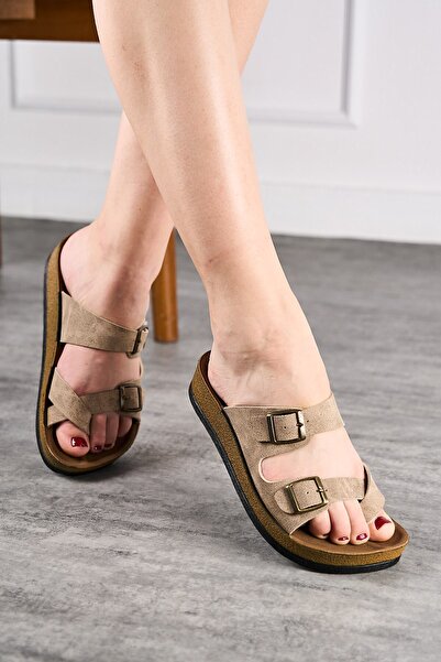 Nstil İmershoes Daily Women's Slippers Single Toe Comfortable Cork Sole Buckl...