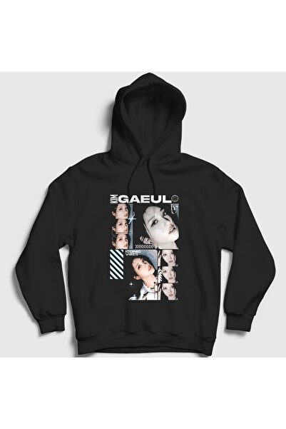 Presmono سويت شيرت بقلنسوة أسود للجنسين من Kim Gaeul K-Pop IVE 617709tt