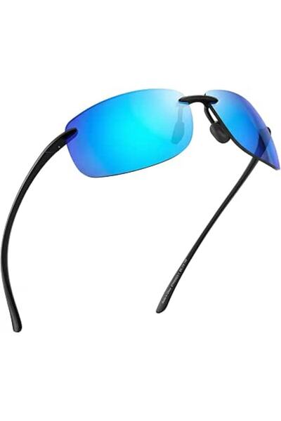 JIM HALO Sport Sunglasses for Men Women TR90 Rimless Frame for Running Fishin...
