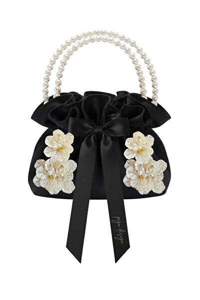 pegu baby collection ΜΑΥΡΗ ΒΑΜΒΑΚΙΝΗ ΣΑΤΕΝ ΤΣΑΝΤΑ, ΜΑΥΡΗ ΣΑΤΕΝ ΤΣΑΝΤΑ ΜΕ ΛΟΥΛ...