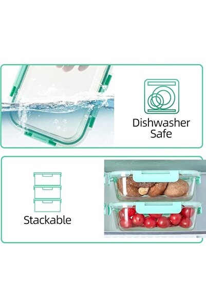 jaffiust 10 Pack Glass Meal Prep Containers, Food Storage Containers with Lid...