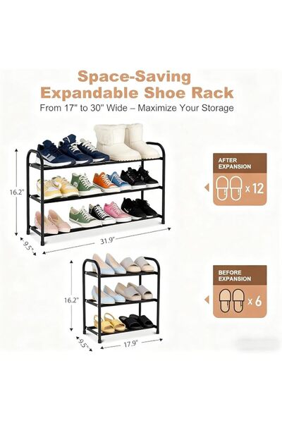 GENERAL Shoe Racks,Adjustable Shoe Shelf Storage Organizer Heavy Duty Metal F...