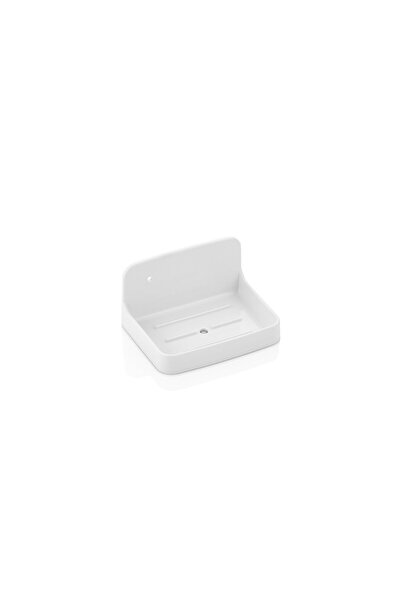 OSKA GLOBAL Zen Solid Soap Dish White Hard Plastic Adhesive - Wall Mounted
