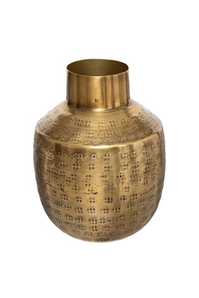 Atmosphera Vază "Oasis", metal ciocănit - Auriu, H.15 cm