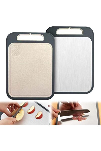 Arabest Double Sided Cutting Board,Stainless Steel & Wheat Straw,for Kitchen,...