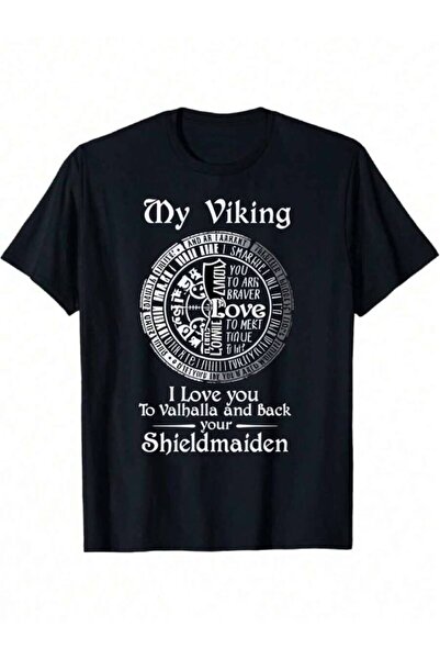 NOURAM Viking Norse Mythology Shieldmaiden Warrior Printed T-Shirt, Men's Sho...