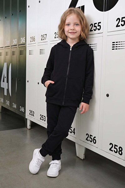 Fulla Moda Hooded Zippered Unisex Kids Tracksuit Set