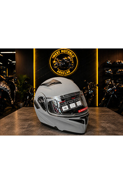 JEKAİ JK 902 MATT GREY ÇENE AÇILIR MOTOSİKLET KASKI