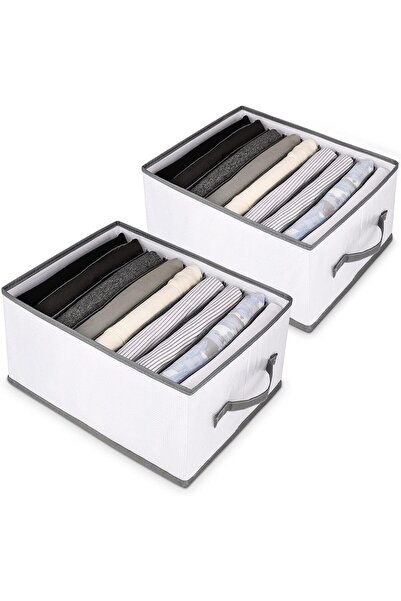STARSTAR Two foldable drawer storage boxes for clothes, a 9-compartment wardr...