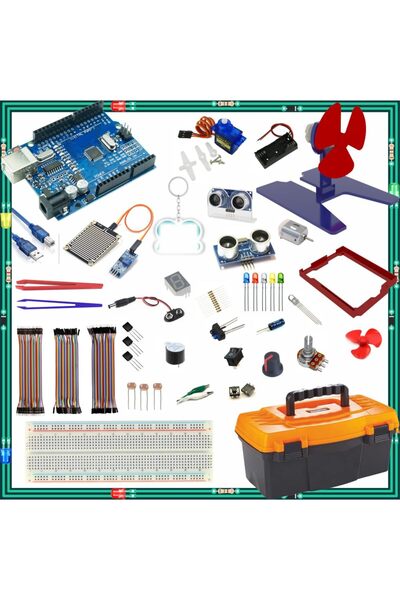 Lizbon Center Arduino ile Uyumlu Öğreniyorum Seti - UNO R3 (CH340 Çip) - 46 Çeşit 176 Parça - Robotik Kodlama ve E