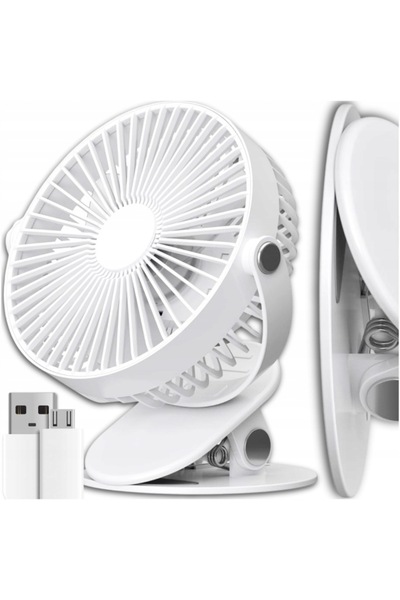 Morvena Picks Ventilator de birou mini reîncărcabil de 4 inci, cu conectivita...